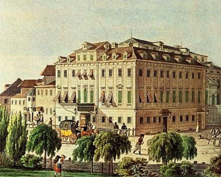 Grabado del Teatro An der Wien, a comienzos del siglo XIX.