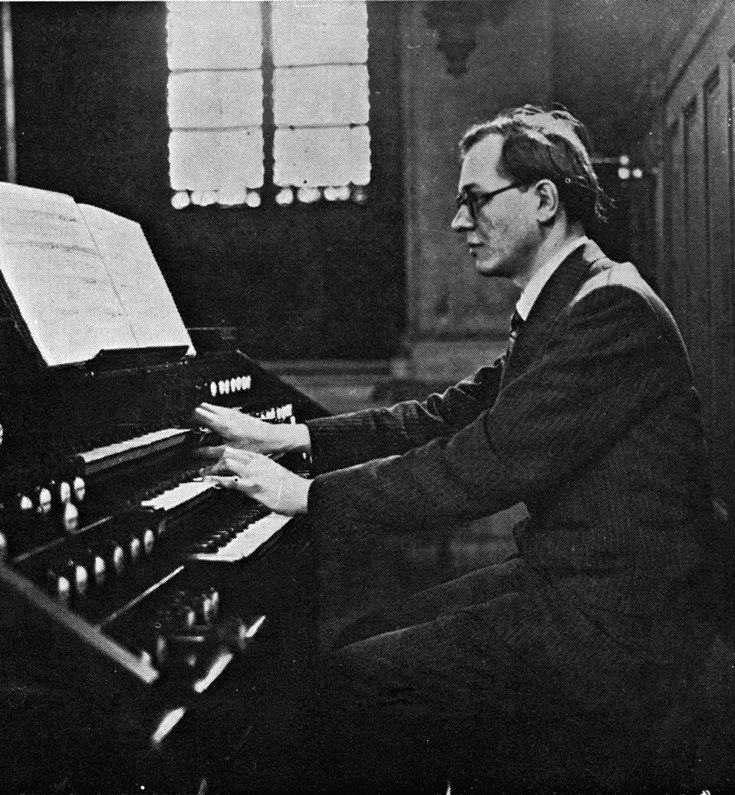 El compositor y organista Olivier Messiaen en 1940.