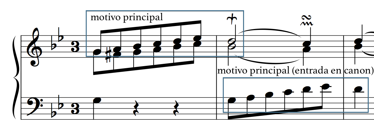 Motivo principal (a) del minueto.