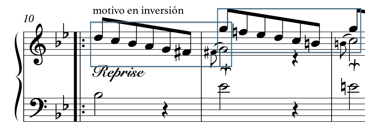 Inversión del motivo principal (b).