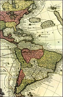 Las "indias" occidentales en un mapa del siglo XVIII.