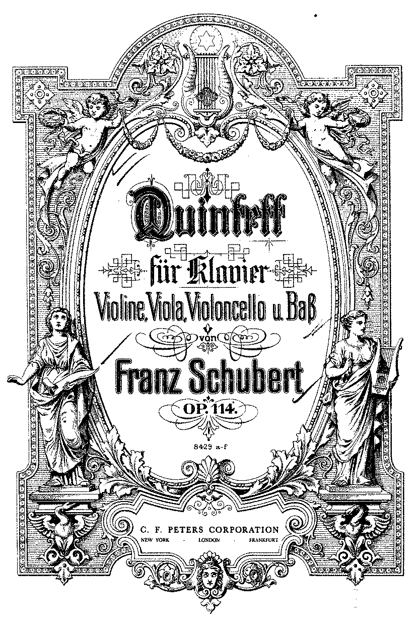 Portada de una edición del Quinteto La Trucha op.114 [1819] de Franz Schubert.