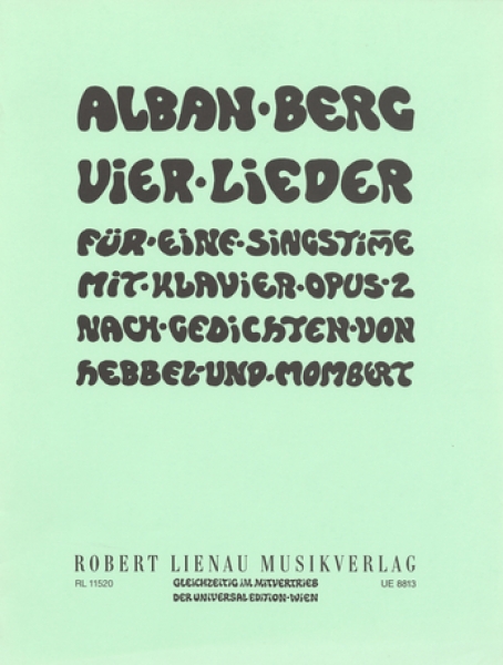 Portada de los Vier Lieder op.2 de Alban Berg.