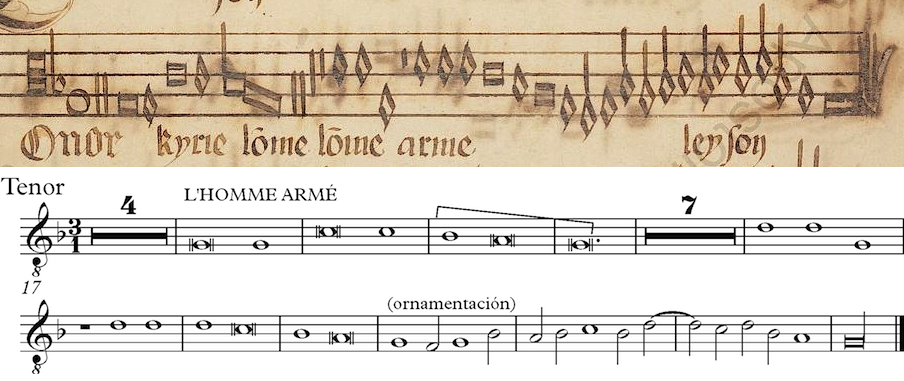 Tenor de la Missa L'homme armé de Guillaume Dufay (Kyrie I)