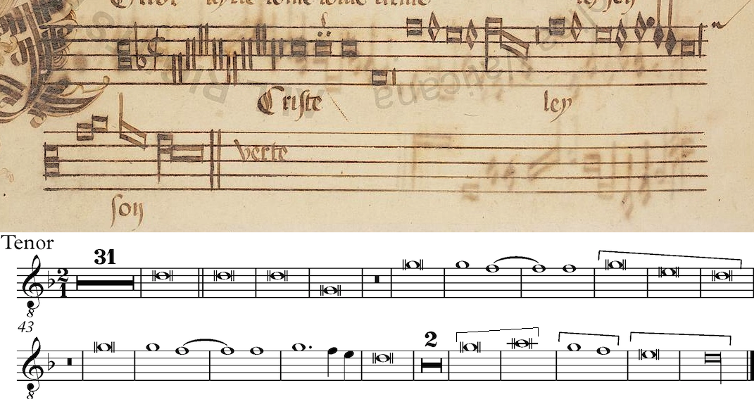 Tenor de la Missa L'homme armé de Guillaume Dufay (Christe)