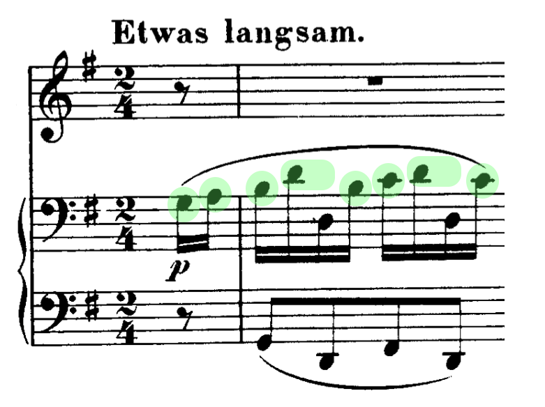 Motivo inicial del acompañamiento pianístico de "Danksagung an den Bach".