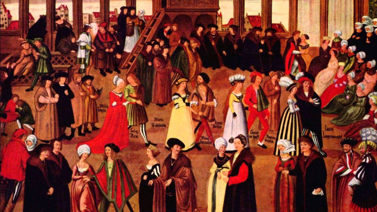 Geschlechtertanz, Augsburg, 1500.