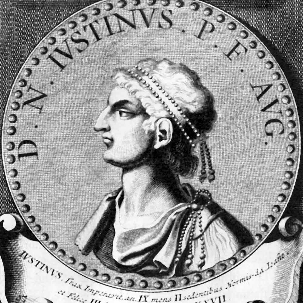Retrato del emperador Justino I de Bizancio.