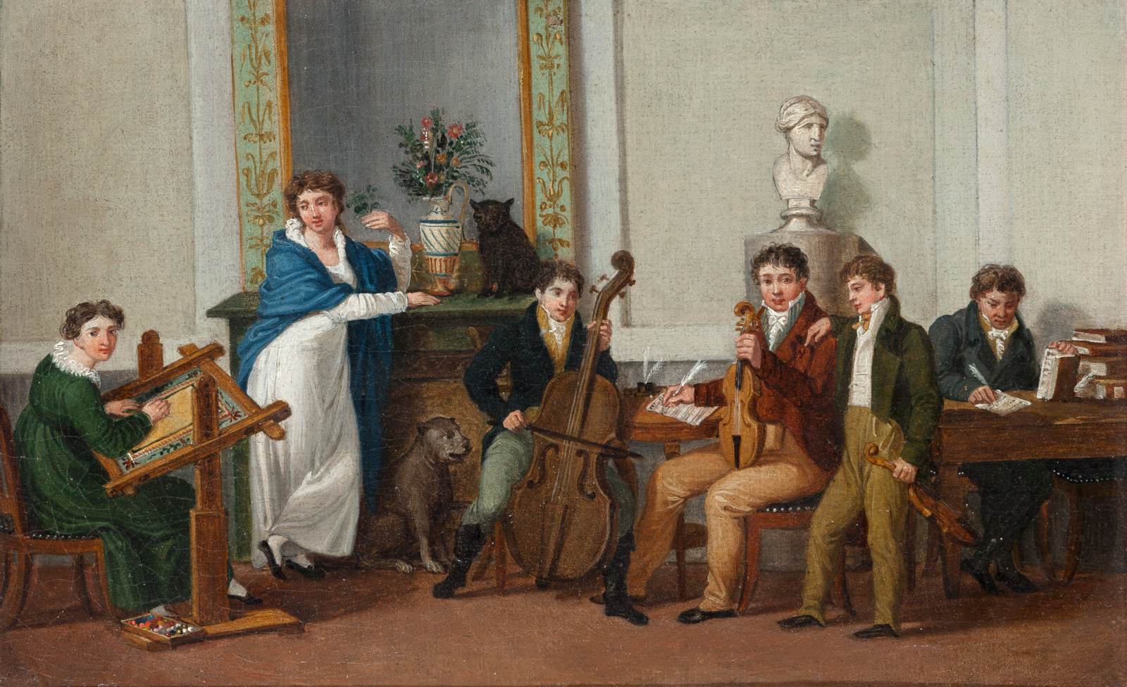 Escena familiar [ca.1815] de un pintor anónimo, en el Kunsthistorisches Museum de Viena. 