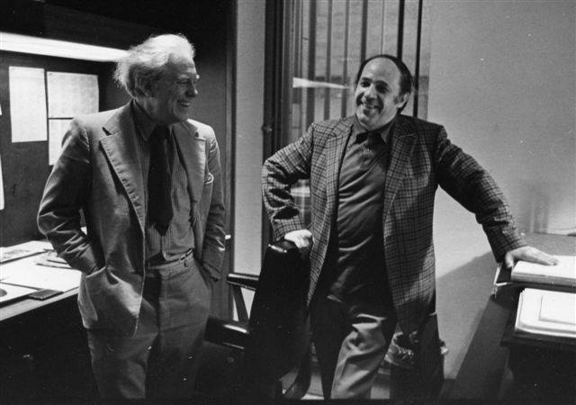 Elliott Carter y Pierre Boulez en Londres en 1985.
