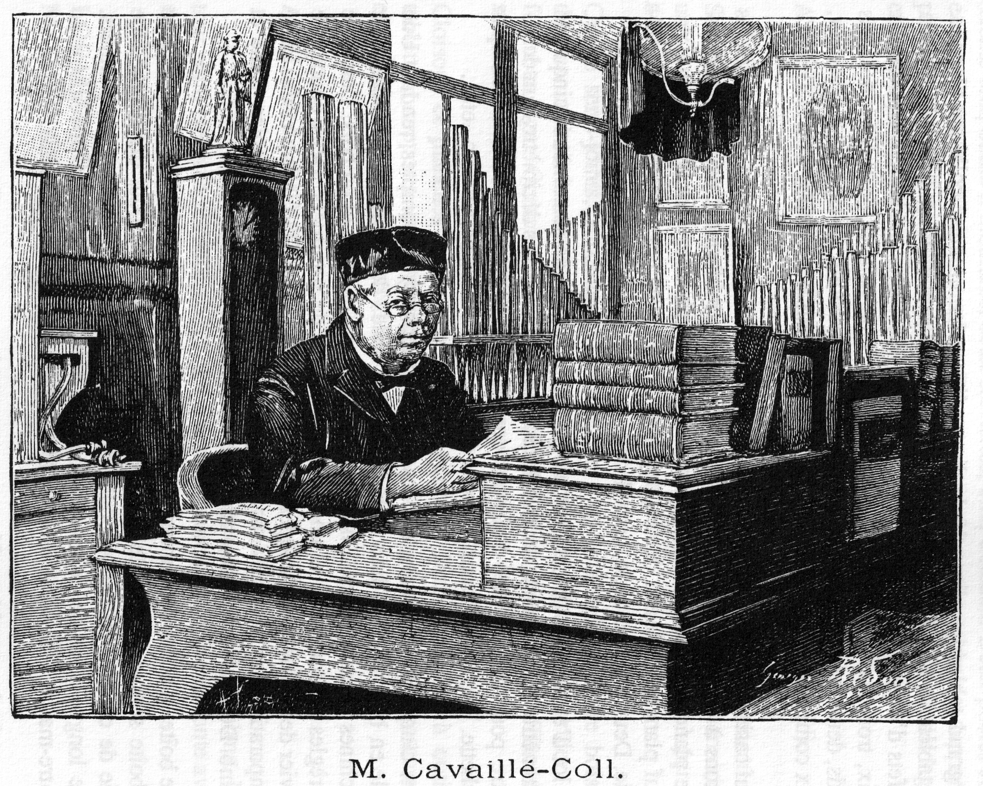 Aristide Cavaillé-Coll en su taller.