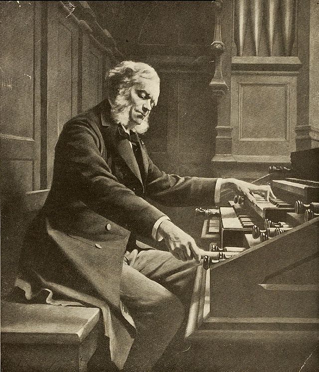 César Franck en el órgano de Ste.-Clotilde de París.
