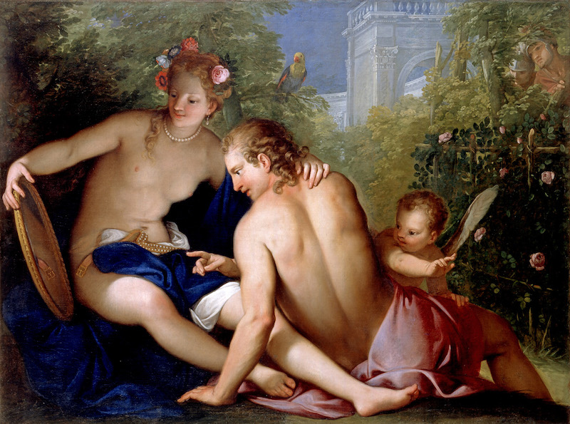 Rinaldo y Armida, en un óleo de Antonio Belluci.
