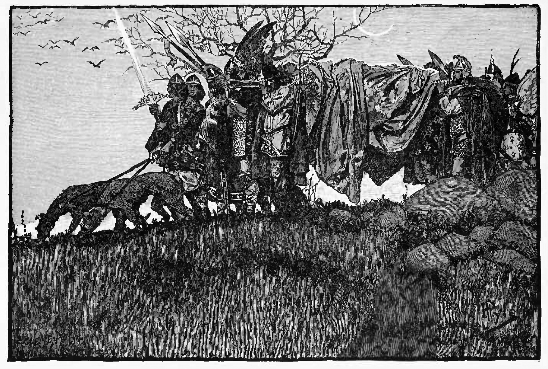 La Muerte de Sigfrido [1882] por Howard Pyle.