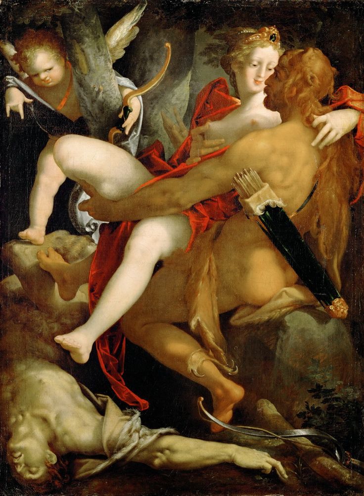 Hércules, Deyanira y Neso, en un óleo de Bartholomeus Spranger
