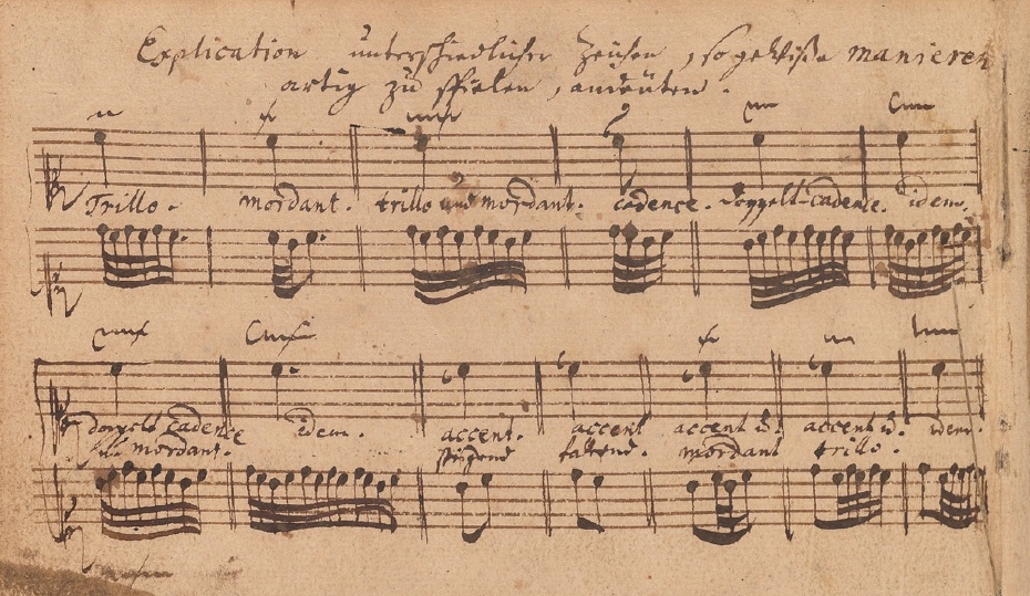Explicación de las ornamentaciones en el Klavierbüchlein [1721].