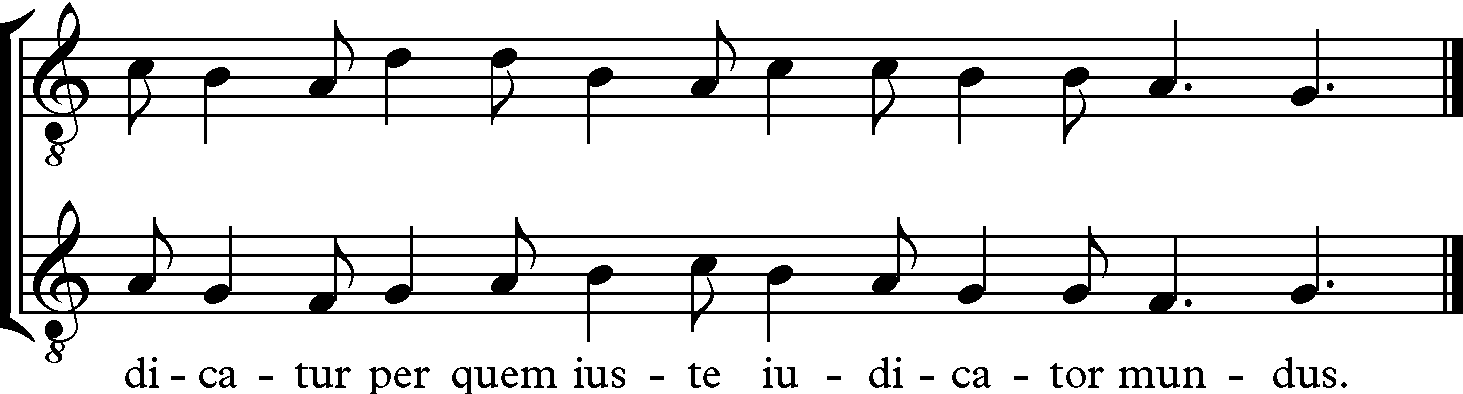Transcripción rítmica del fragmento anterior.