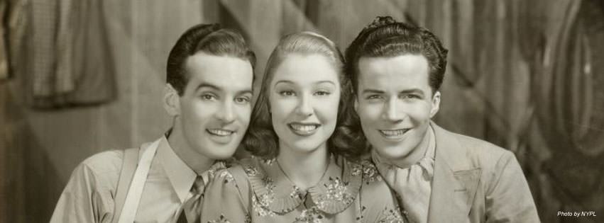 Ray McDonald, Mitzi Green y Duke McHale, protagonistas de Babes in Arms en el estreno de 1937.