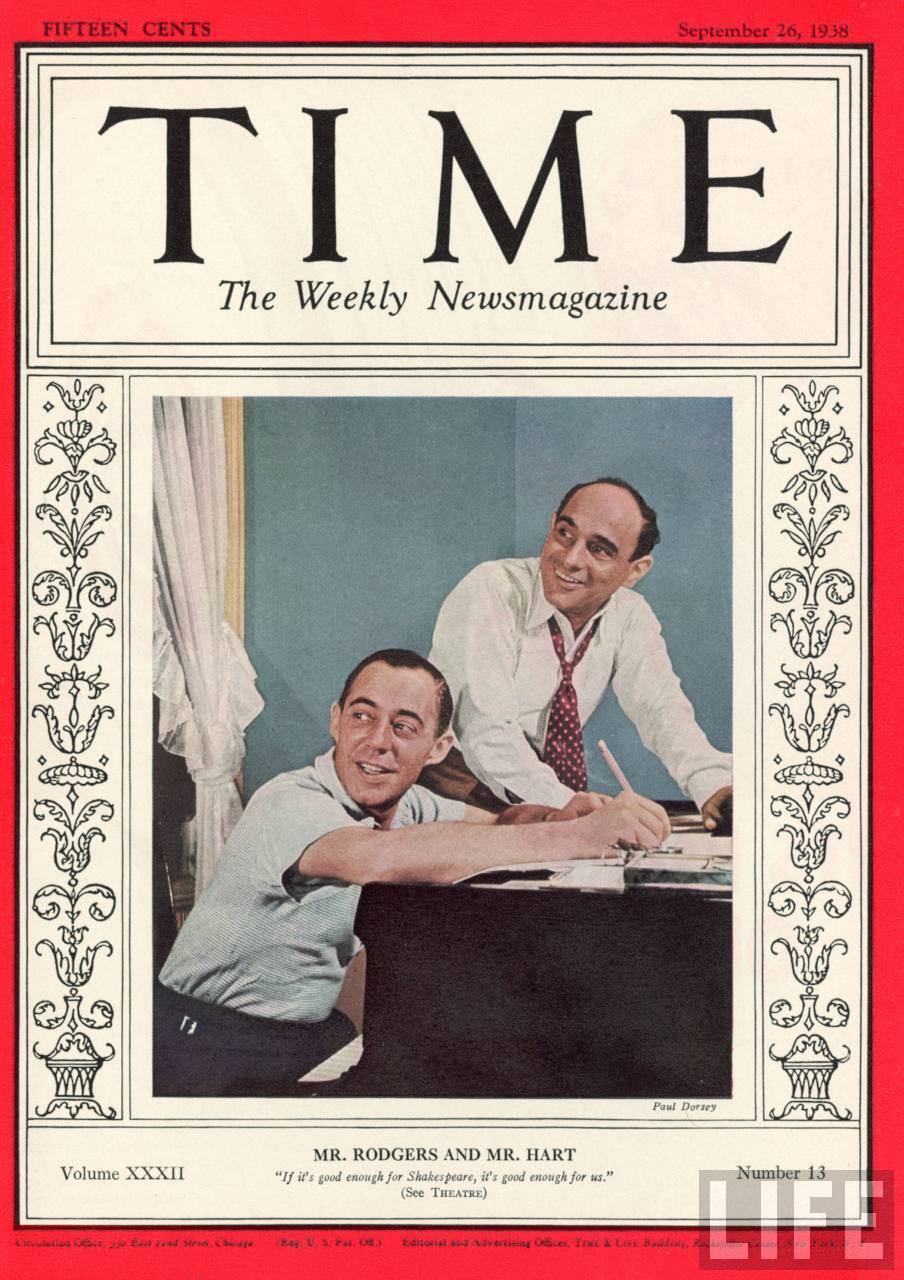 Richard Rodgers y Lorenz Hart en la portada de la revista Time del 26 de septiembre de 1938.